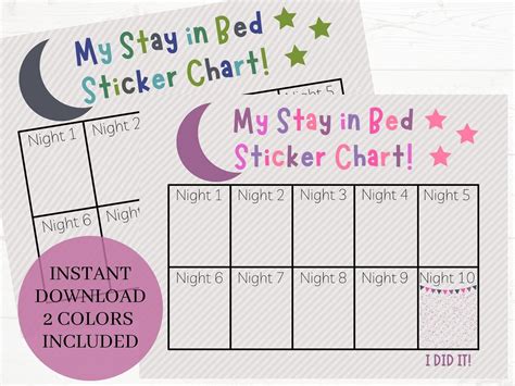 Stay In Bed Sticker Chart