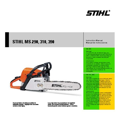 Stihl Chainsaw Ms 290 310 390 Repair Service Manual