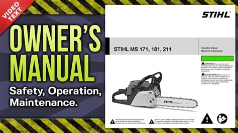 Stihl Ms 171 Ms 181 Ms 211 Chain Saws Service Repair Manual Instant Download