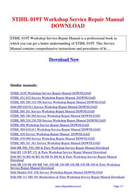 Stihl Ms 250 Power Tool Service Manual