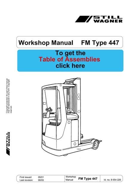 Still Wagner Fm Type 447 Forklift Service Repair Workshop Manual Download