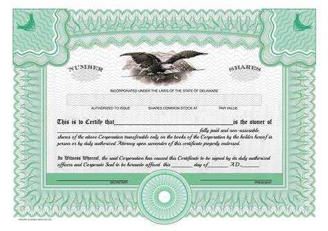 Stock Certificate Template Free Download