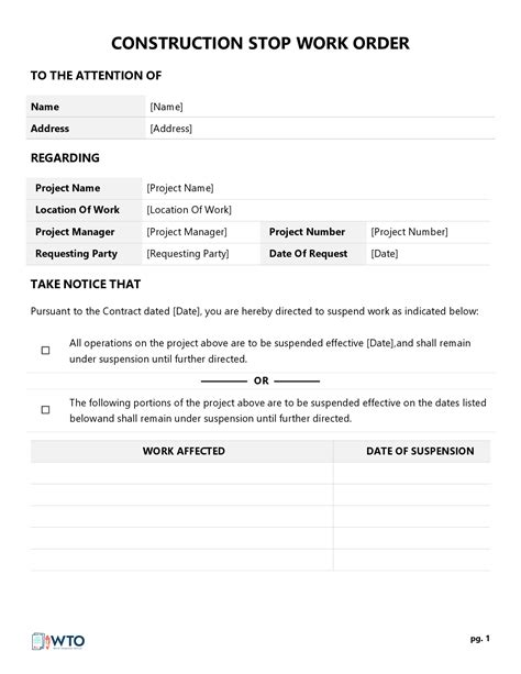 Stop Work Order Template