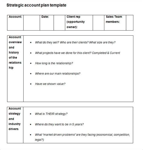 Strategic Account Plan Template