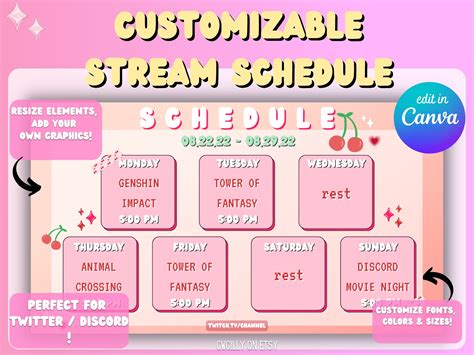 Stream Schedule Template