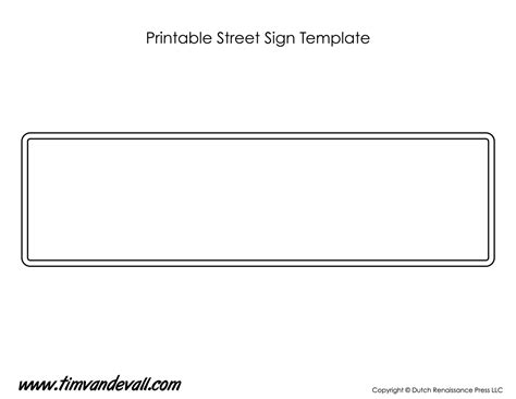 Street Name Sign Template