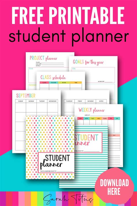 Student Planner Template Free Download