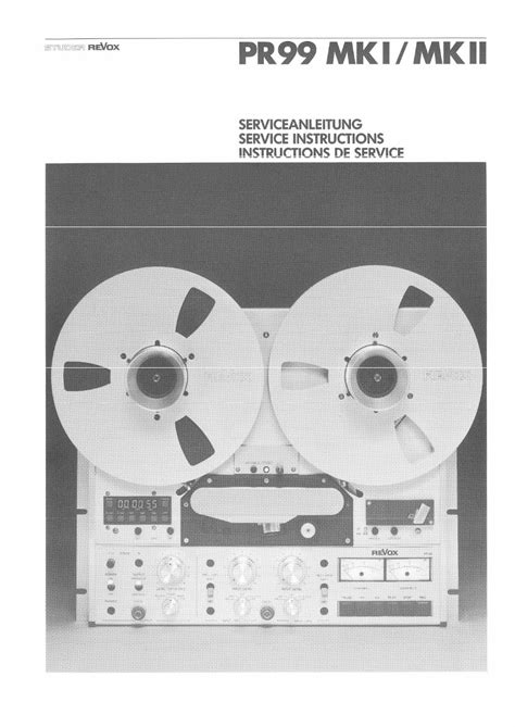 Studer Revox Pr99 Mki Mkii Service Manual Pdf Book Ebook Dow