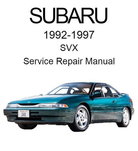 Subaru Alcyone Svx 1992 Repair Service Manual