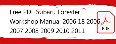 Subaru Forester 2007 2008 2009 2010 Workshop Service Repair Manual Download