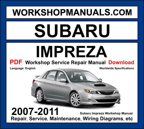 Subaru Impreza Pdf Service Repair Workshop Manual 2008 2011