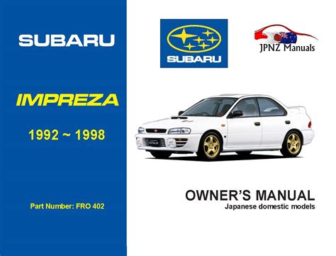 Subaru Impreza Wrx 1997 1998 Repair Service Manual Pdf