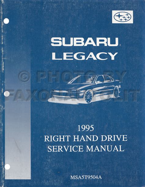 Subaru Legacy 1995 Workshop Service Repair Manual