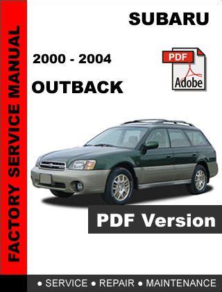 Subaru Legacy 2000 Factory Service Repair Workshop Manual