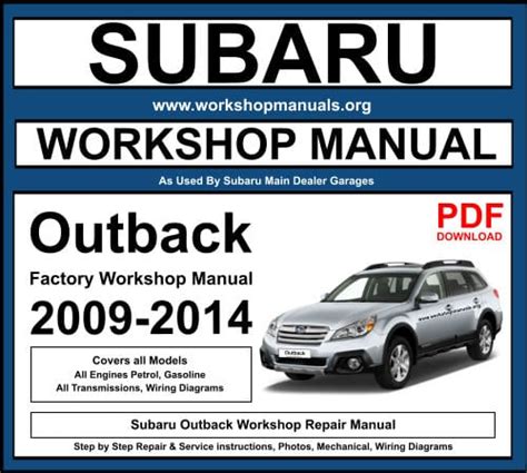 Subaru Legacy Outback Service Repair Workshop Manual 2009 2011