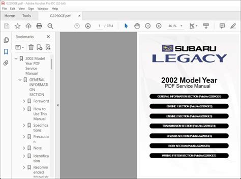 Subaru Legacy Service Repair Manual Pdf 2002