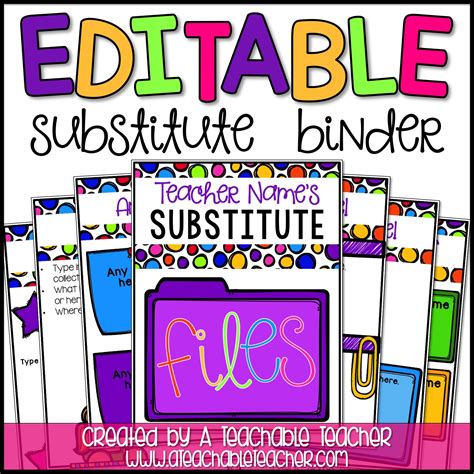 Substitute Teacher Folder Template