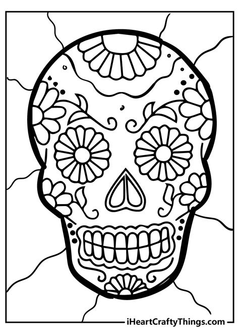 Sugar Skull Outline Printable