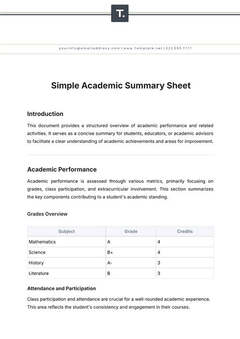 Summary Essay Template