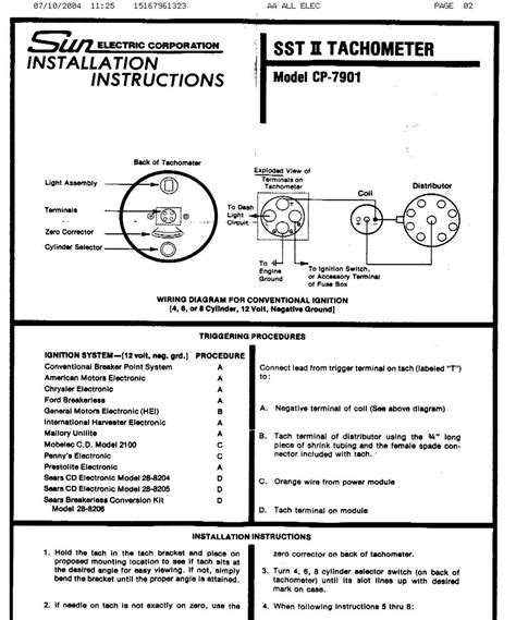 Sun Super Tach Wiring Diagram