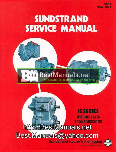 Sundstrand 15 Series Hydrostatic Transmissions Service Repair Manual Download