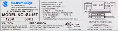 Sunpark Sl15t Ballast Wiring Diagram