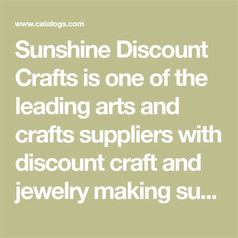 Sunshine Discount Crafts Catalog Request