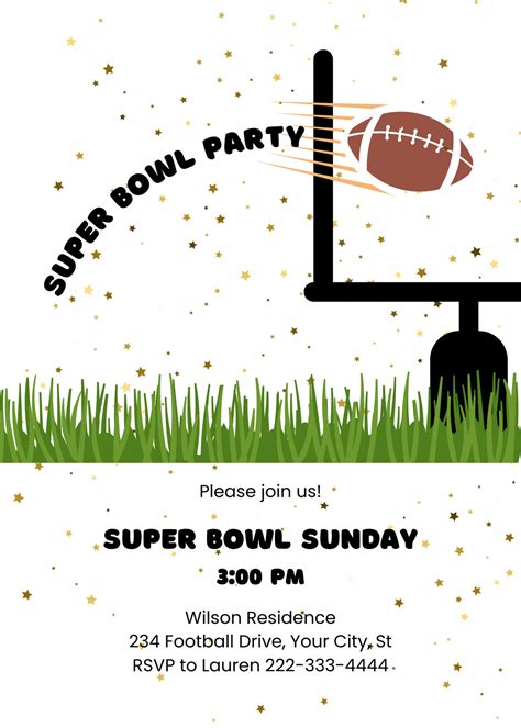 Super Bowl Party Invite Template