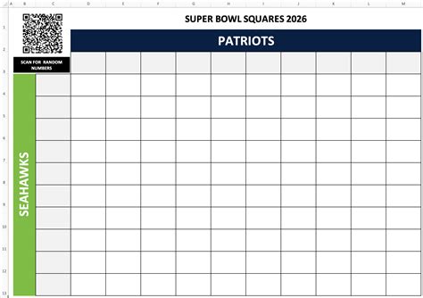 Super Bowl Squares Template Excel