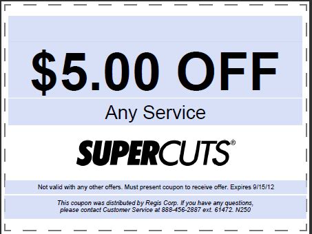 Supercuts Coupons $5 Off Printable