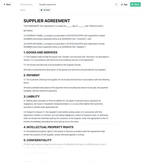 Supply Contract Template