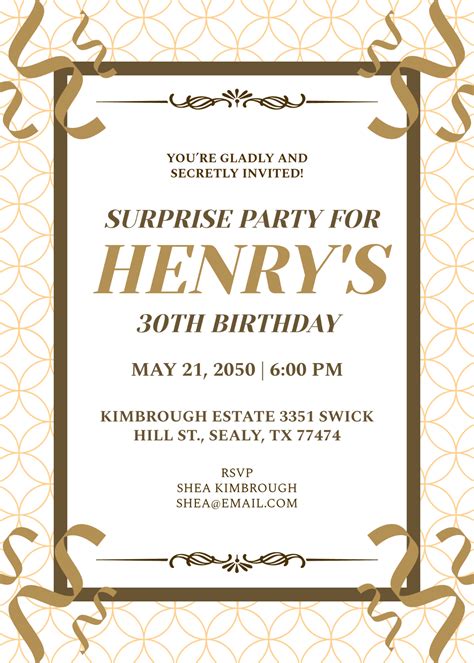 Surprise Party Invitation Template