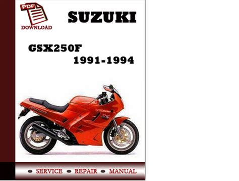 Suzuki Across Gsx250f Service Repair Workshop Manual 1991 1995