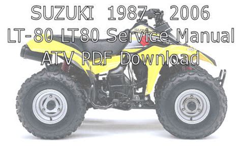 Suzuki Atv 1987 2006 Lt 80 Service Repair Manual Parts Improved