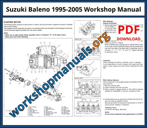 Suzuki Baleno Esteem Service Repair Manual 1995 1996 1997 1998 Download