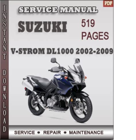 Suzuki Dl1000 Dl 1000 2002 2007 Full Service Repair Manual