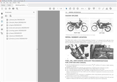 Suzuki Dr Z400 Motorcycle Service Repair Manual 2000 2007 Download