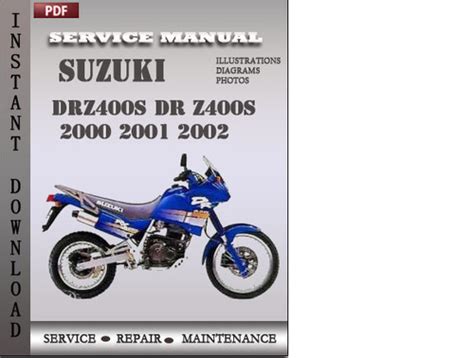 Suzuki Drz400s Dr Z400s 2000 2001 2002 Factory Service Repair Manual Download