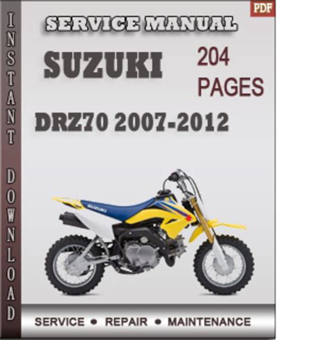 Suzuki Drz70 2007 2012 Factory Service Repair Manual