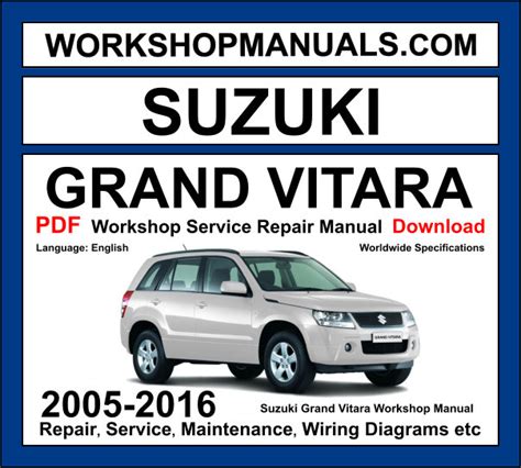 Suzuki Escudo Vitara Service Repair Workshop Manual 1999 2005