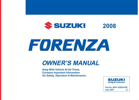 Suzuki Forenza Reno 2004 2008 Service Reepair Manual