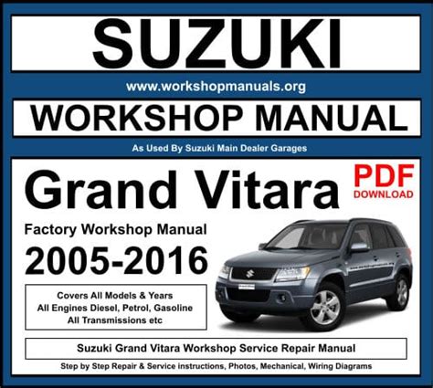 Suzuki Grand Vitara 2005 2008 Repair Service Manual Pdf