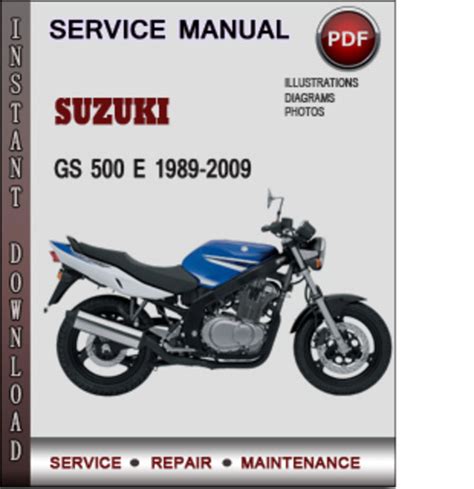 Suzuki Gs 500 E 1989 2009 Service Repair Manual Download