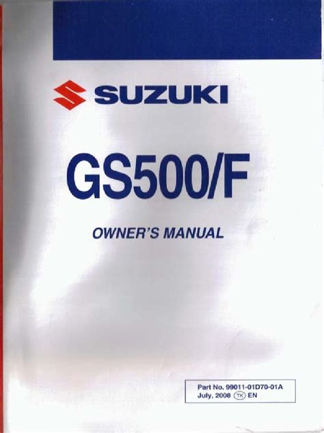 Suzuki Gs500f Motorcycle Service Repair Manual Download