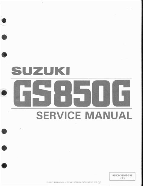 Suzuki Gs850g 1980 1983 Repair Service Manual Pdf