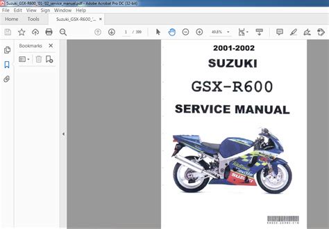 Suzuki Gsx R600 2001 2002 Service Manual