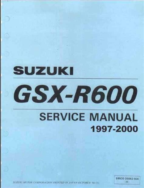 Suzuki Gsx R600 Gsxr 600 1997 2000 Bike Repair Manual