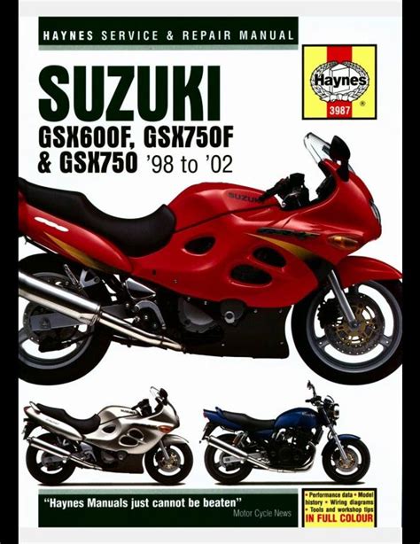 Suzuki Gsx600f Gsx750f Gsx750 Service Repair Workshop Manual 1998 2002