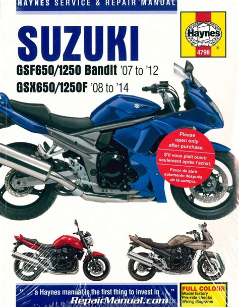 Suzuki Gsx650f Gsf650 Service Repair Manual Pdf 2007 2009