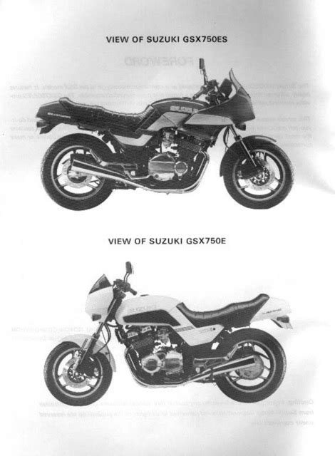 Suzuki Gsx750e Gsx750es Service Repair Manual 1984 1985 1986 1987 Download